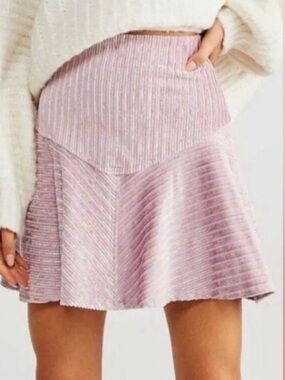 FREE PEOPLE Camden Ribbed Velvet Mini Skirt